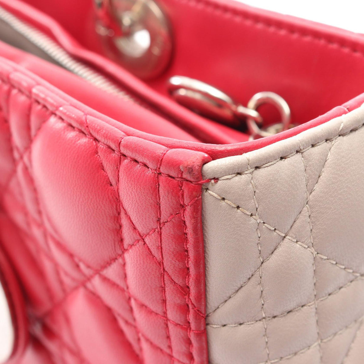 Dior Large Bicolor Lambskin Cannage Lady Dior