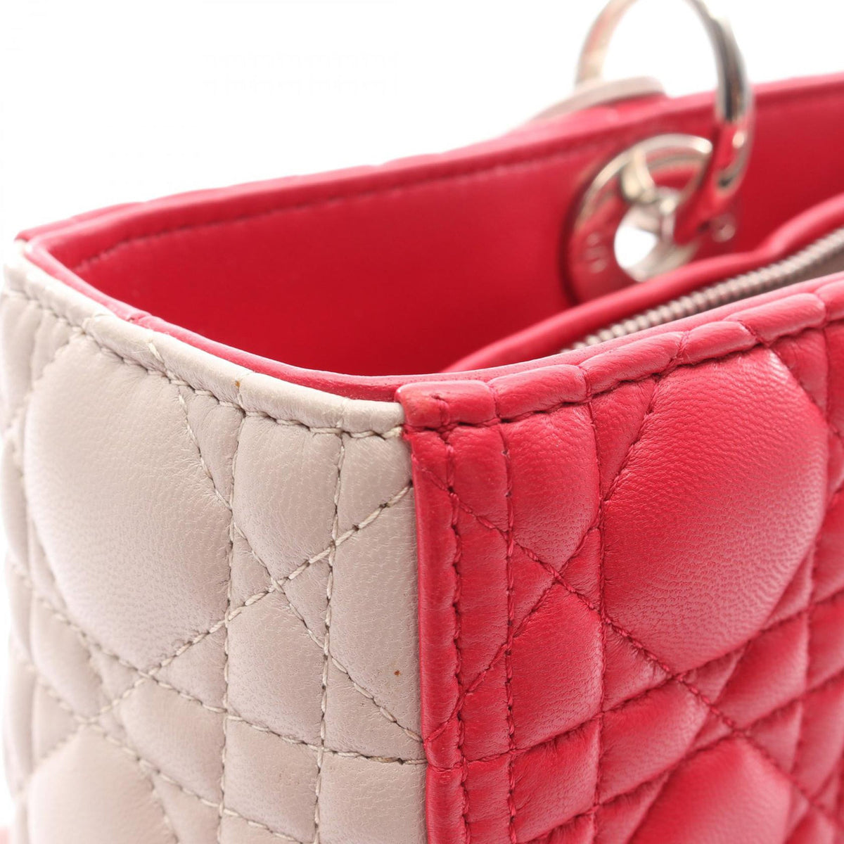 Dior Large Bicolor Lambskin Cannage Lady Dior