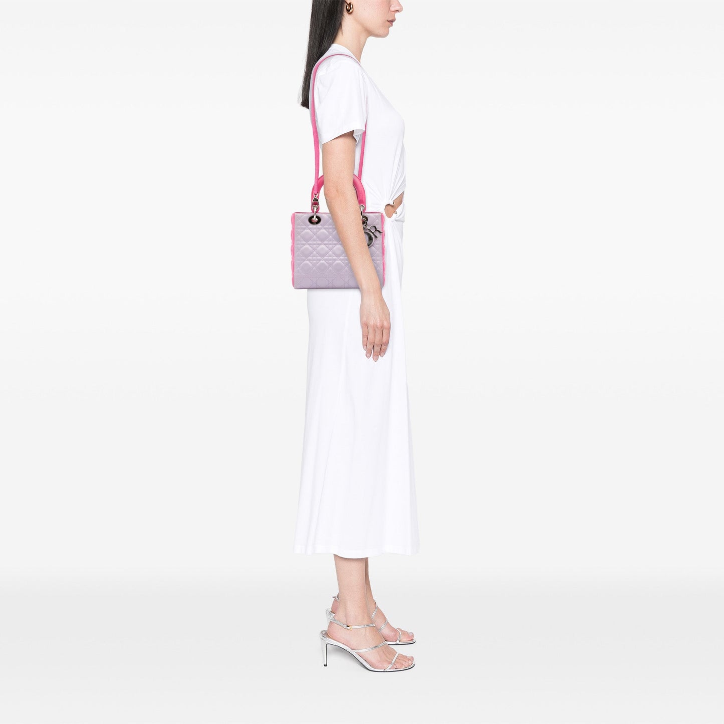 Dior Medium Bicolor Lambskin Cannage Lady Dior