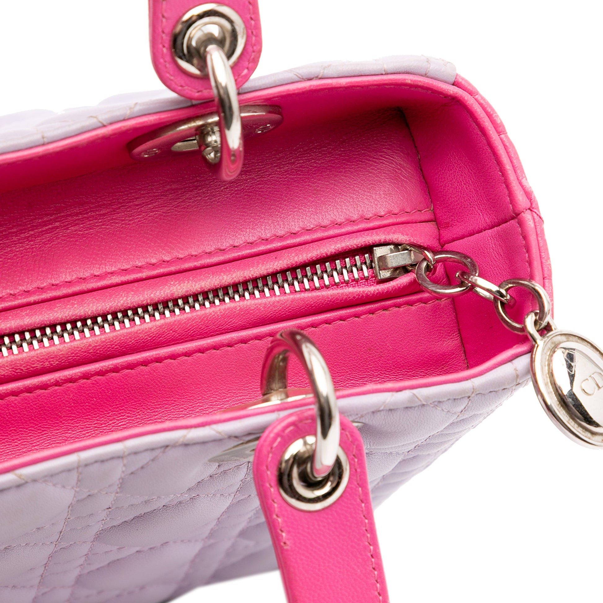 Dior Medium Bicolor Lambskin Cannage Lady Dior