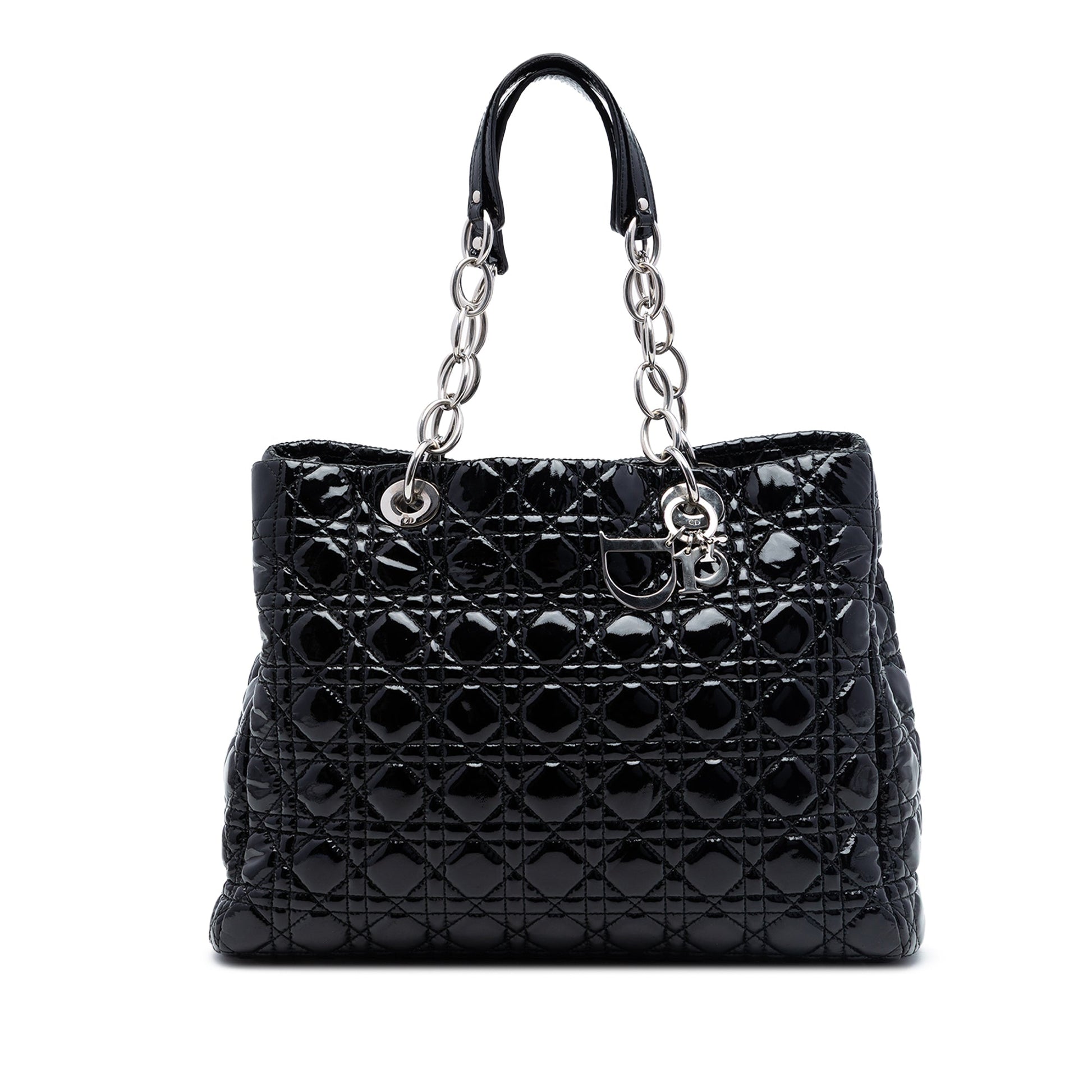 Dior Large Patent Cannage Lady Dior Soft Shopping Tote