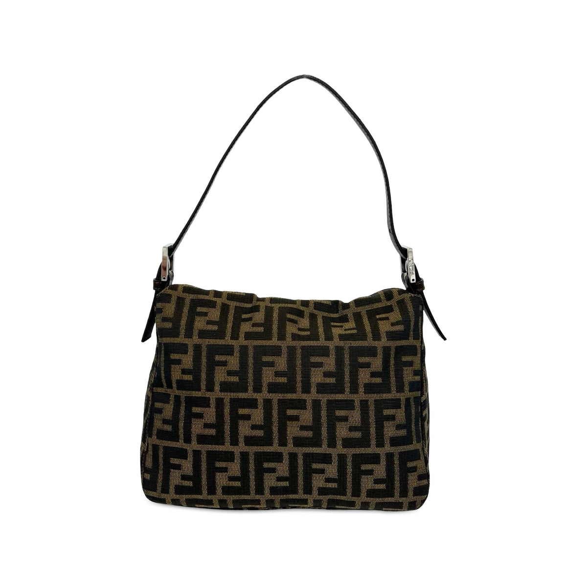 Fendi Zucca Canvas Shoulder Bag — Brown