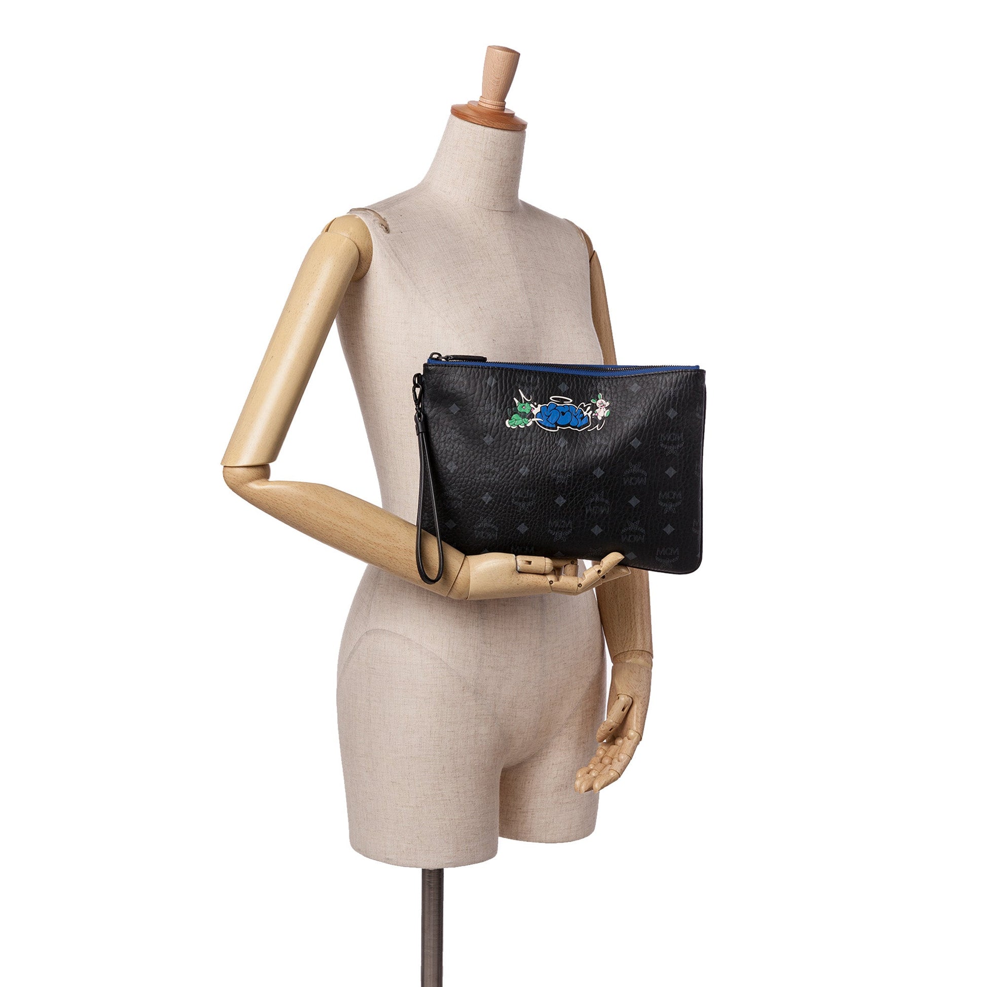 MCM Sambypen Haru Henry Kaiser Visetos Coated Canvas Clutch