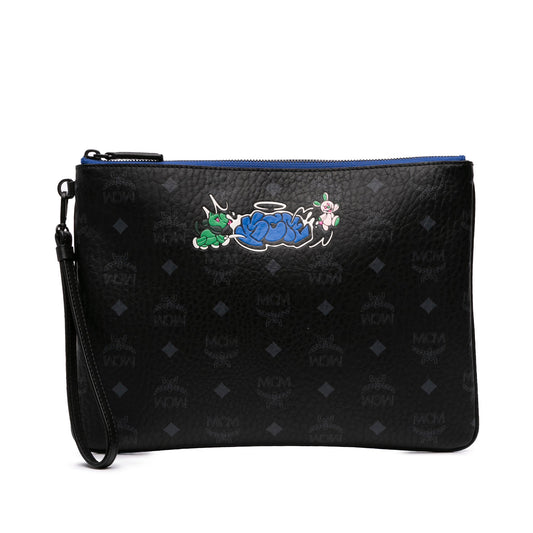 MCM Sambypen Haru Henry Kaiser Visetos Coated Canvas Clutch