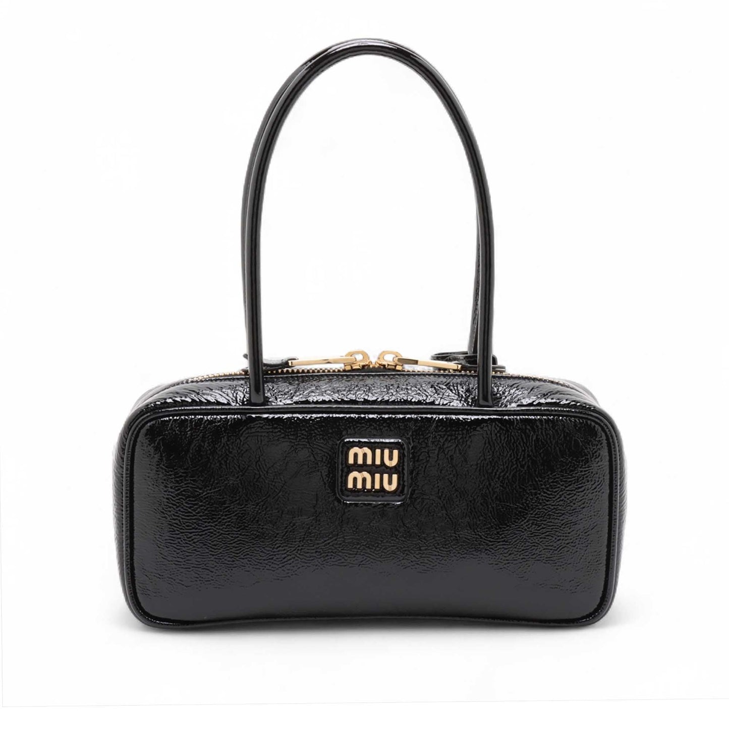 Miu Miu Small Naplak Patent Logo Beau Handbag