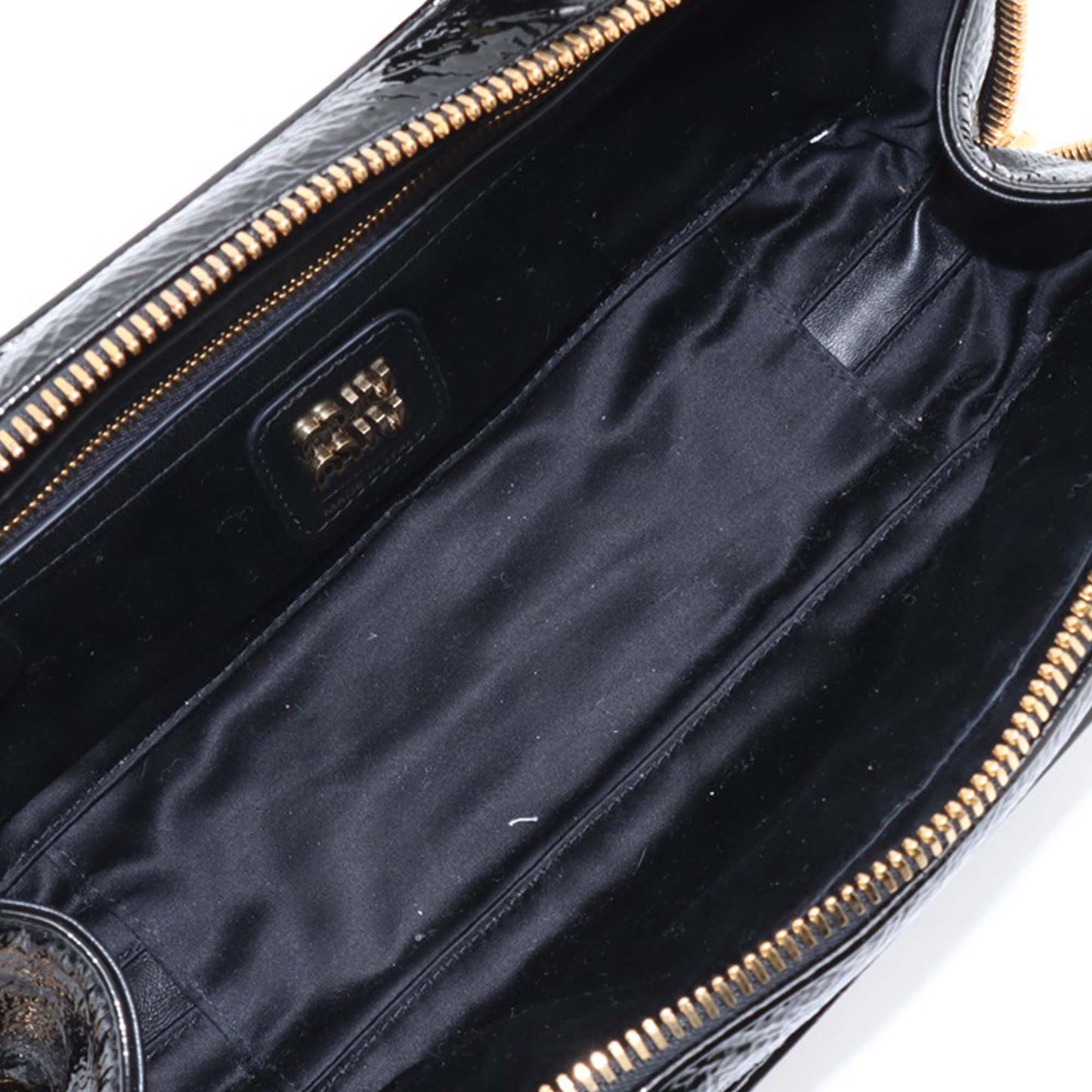 Miu Miu Small Naplak Patent Logo Beau Handbag