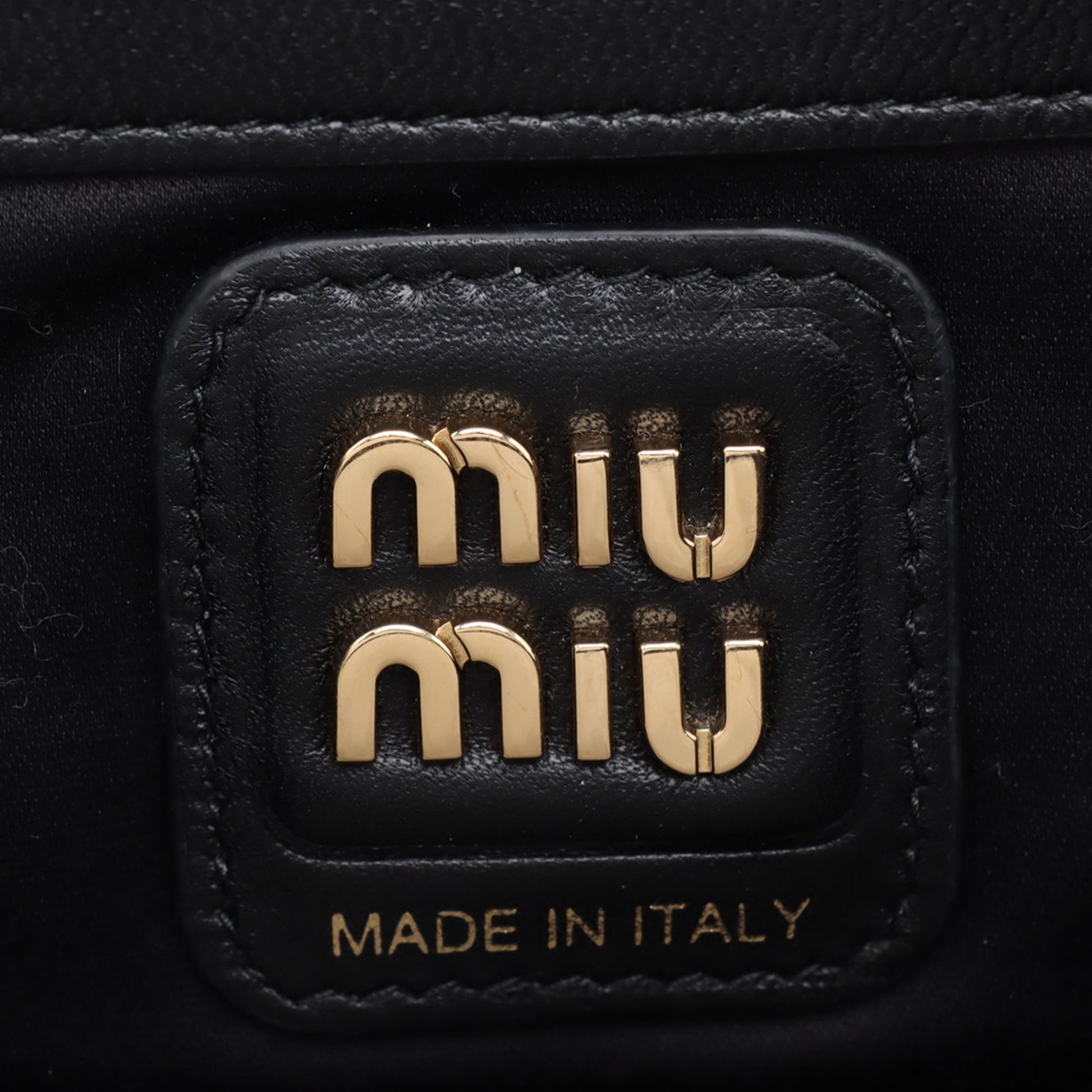 Miu Miu Small Naplak Patent Logo Beau Handbag