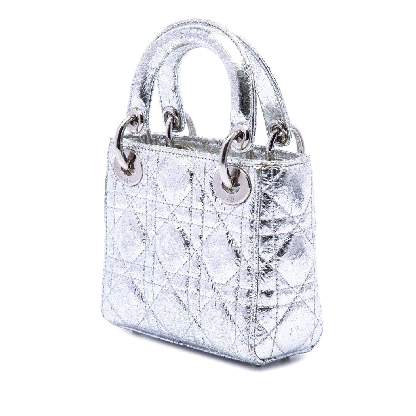 Dior Micro Metallic Crinkled Calfskin Cannage Lady Dior