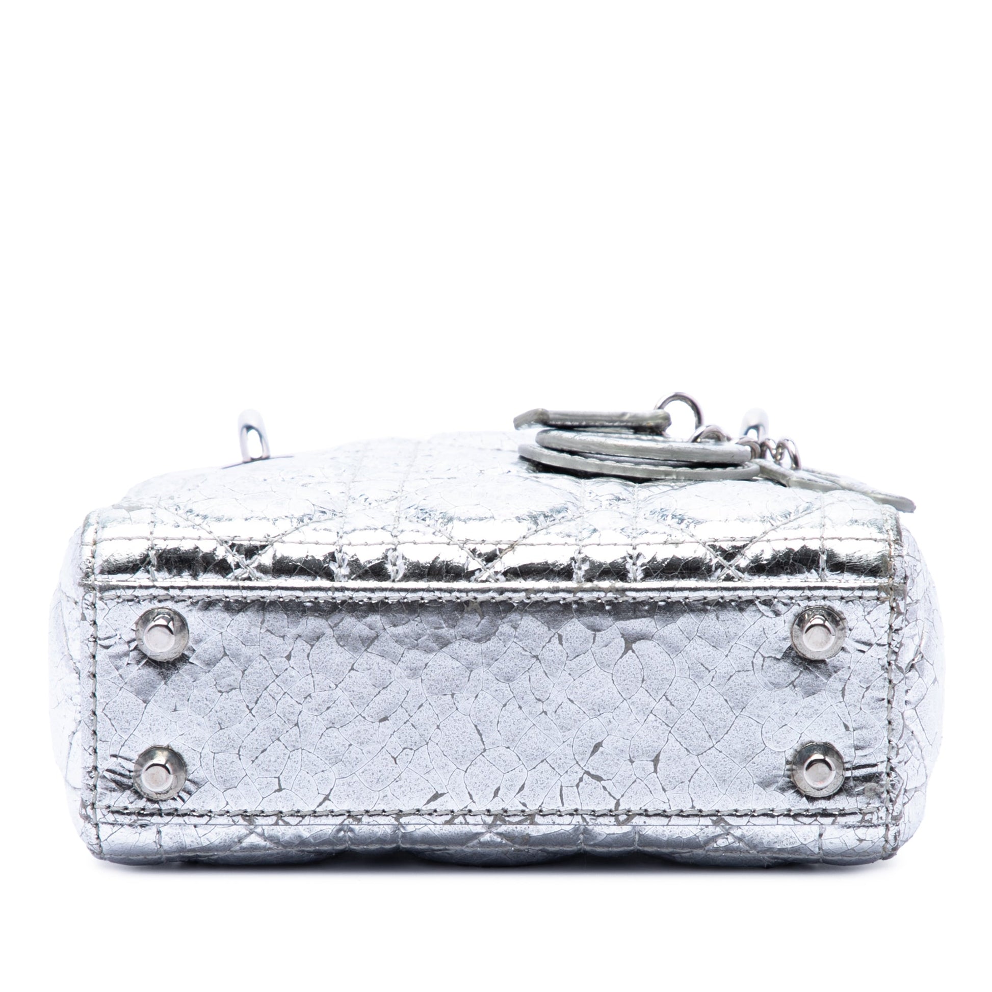 Dior Micro Metallic Crinkled Calfskin Cannage Lady Dior