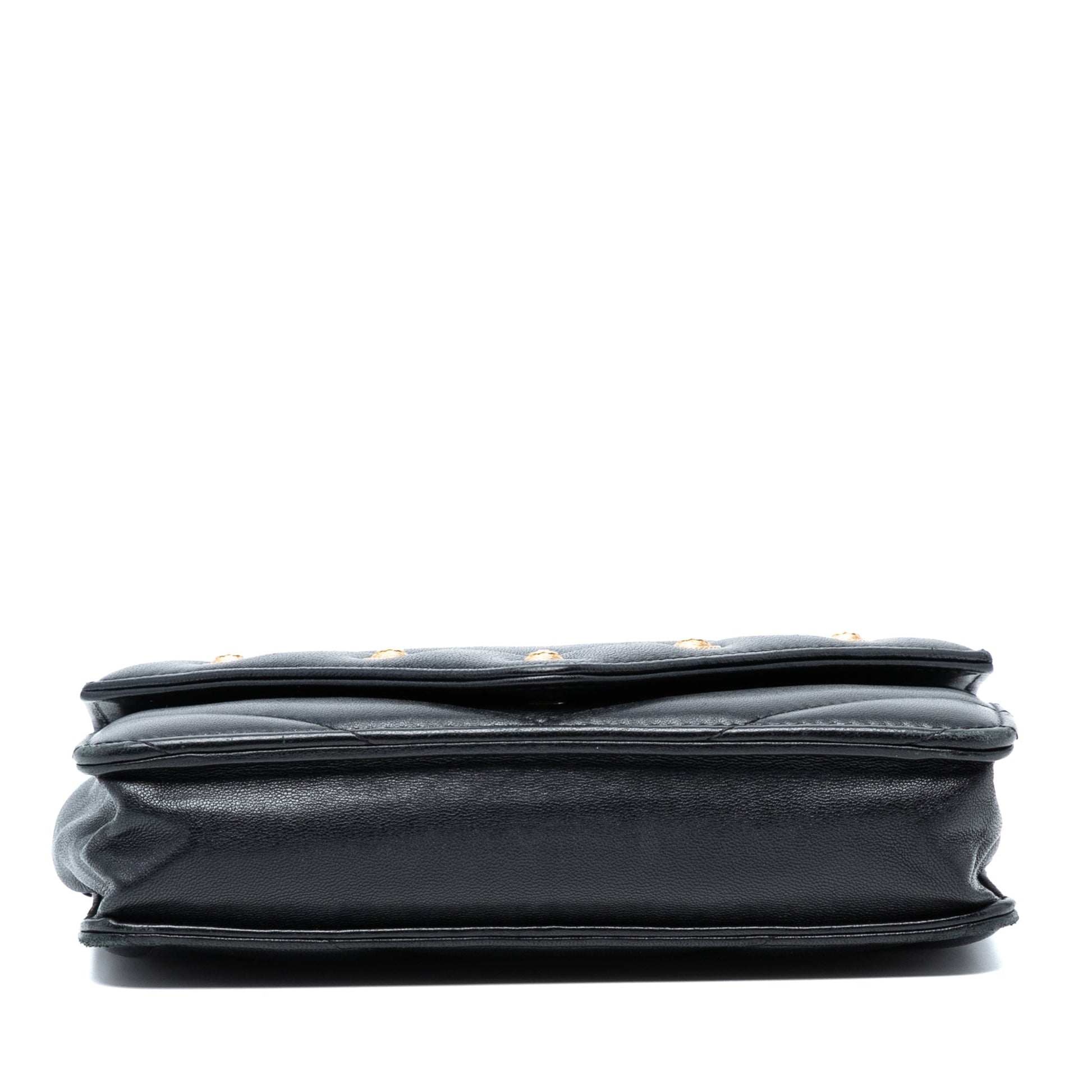 Chanel Chevron Lambskin Button Wallet On Chain