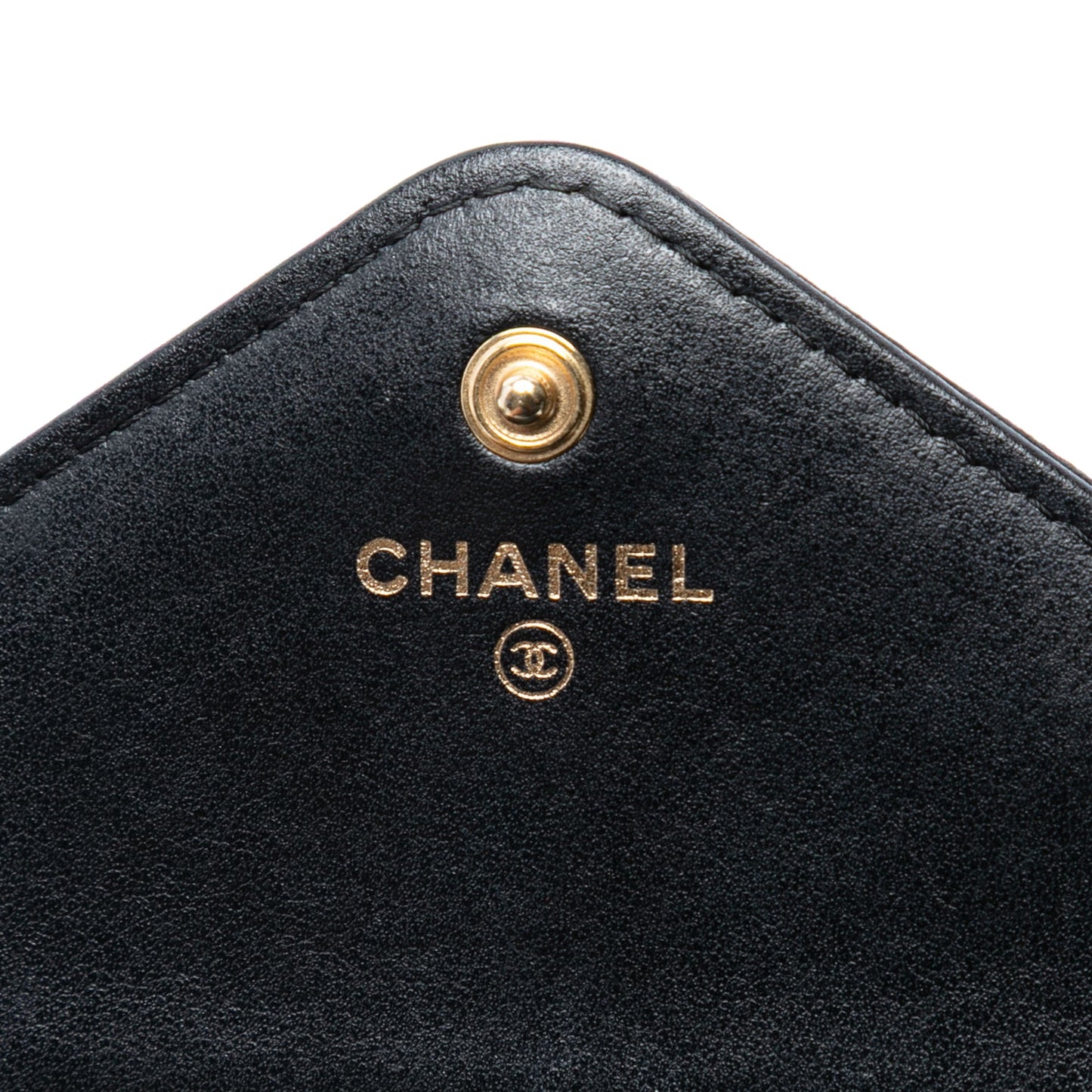 Chanel Chevron Lambskin Button Wallet On Chain