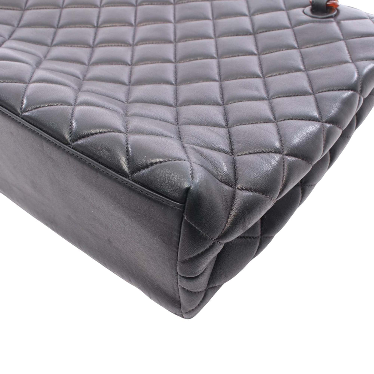Chanel CC Quilted Lambskin Tortoiseshell Tote — Black