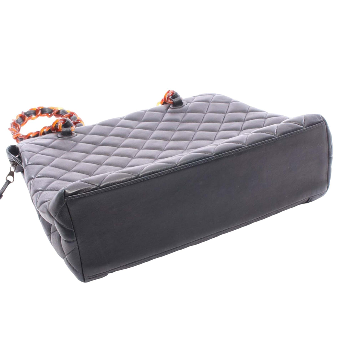 Chanel CC Quilted Lambskin Tortoiseshell Tote — Black