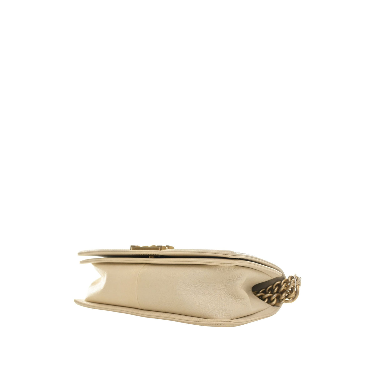 Chanel Old Medium Quilted Caviar Boy Flap — White