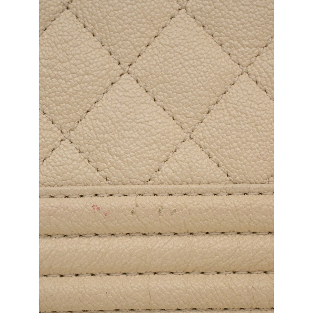 Chanel Old Medium Quilted Caviar Boy Flap — White