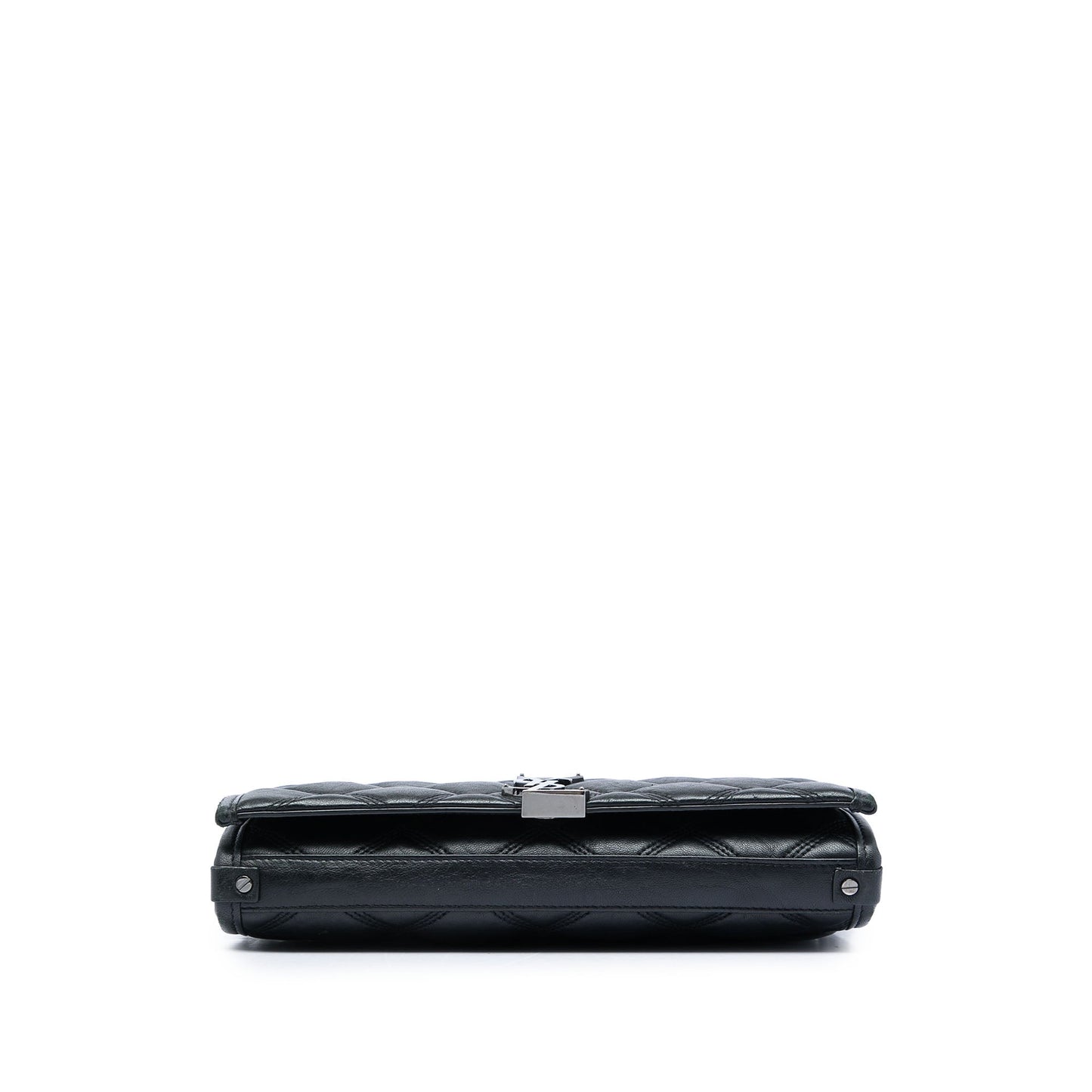 Saint Laurent Quilted Diamond Lambskin Becky Wallet on Chain