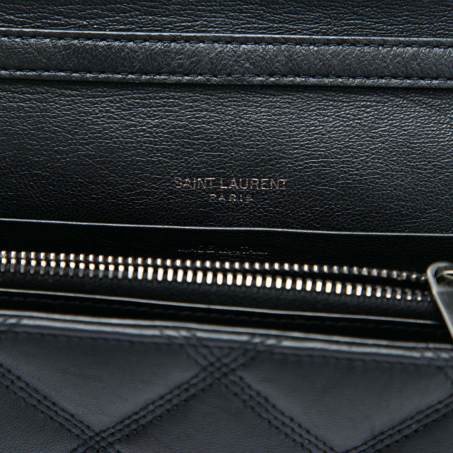 Saint Laurent Quilted Diamond Lambskin Becky Wallet on Chain