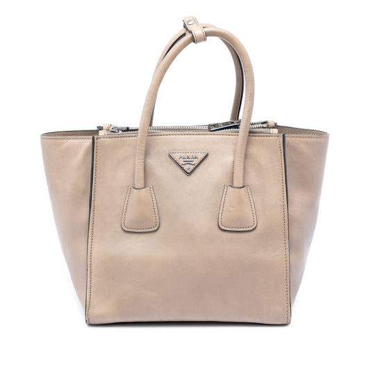 Prada Small Glace Calf Twin Pocket Satchel