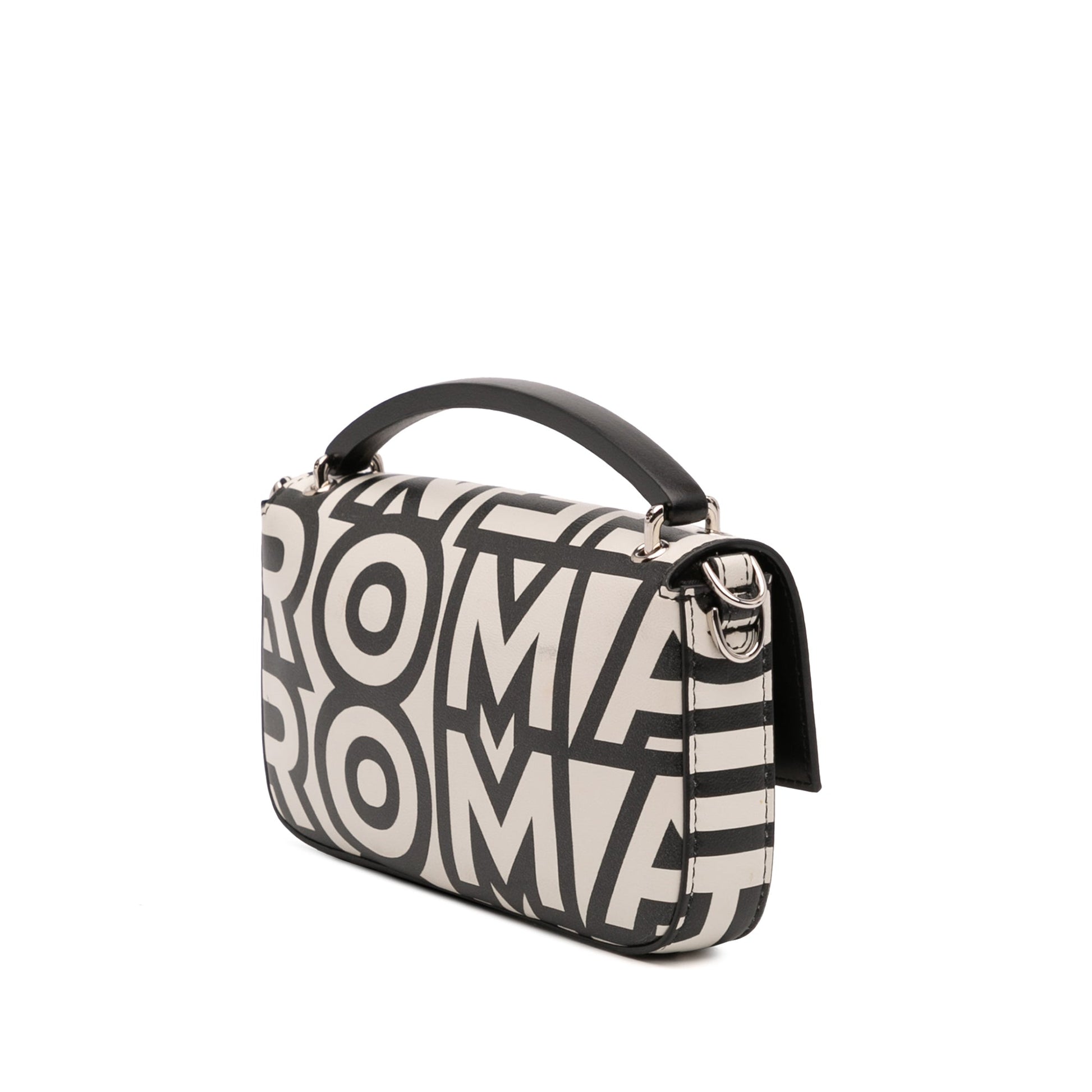 Fendi Marc Jacobs Nappa Vitello King Logo Print Baguette Phone Pouch Satchel
