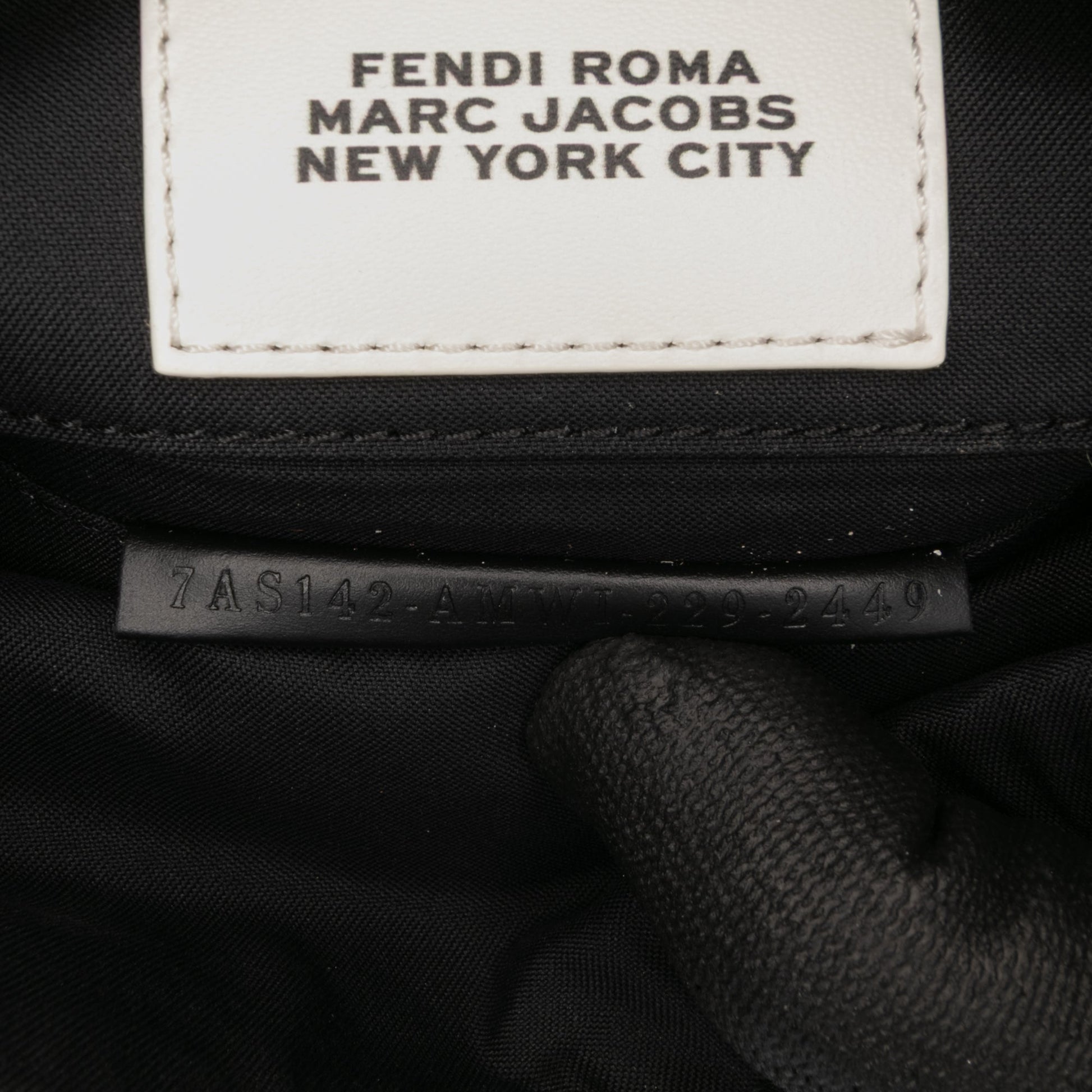 Fendi Marc Jacobs Nappa Vitello King Logo Print Baguette Phone Pouch Satchel
