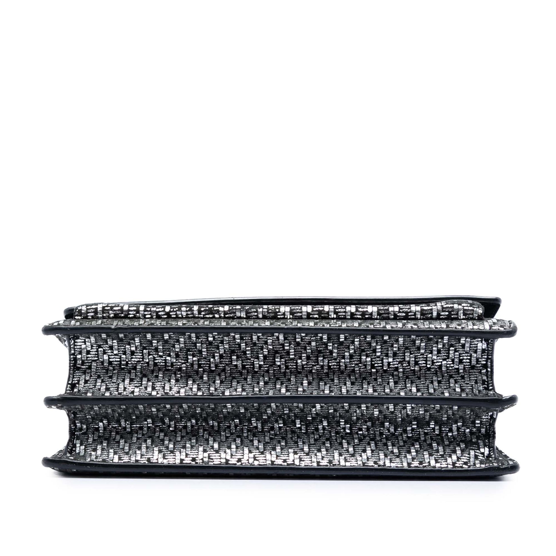 Saint Laurent Medium Metallic Woven Leather Monogram Sunset Crossbody