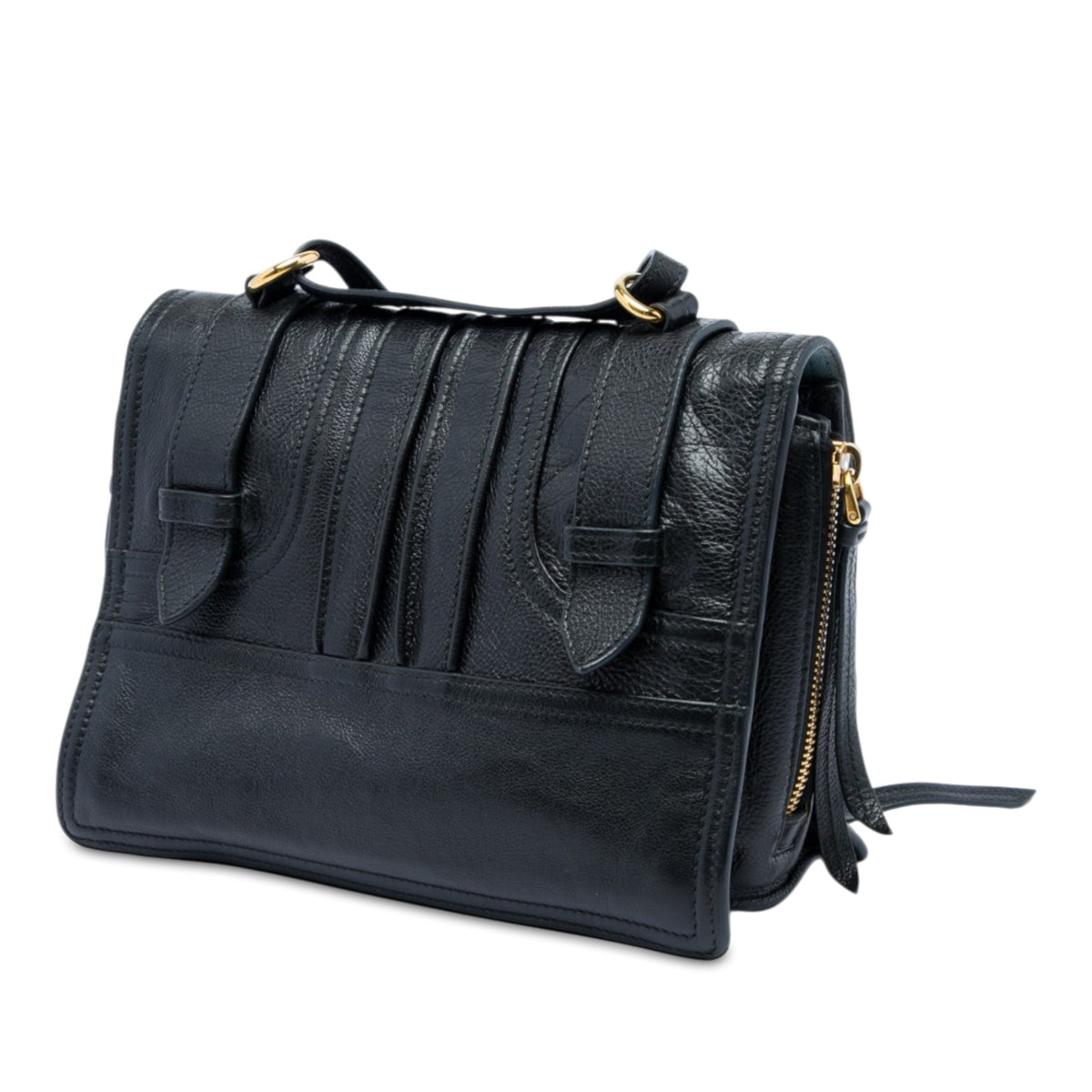 Prada Glace Calfskin Etiquette Crossbody — Black