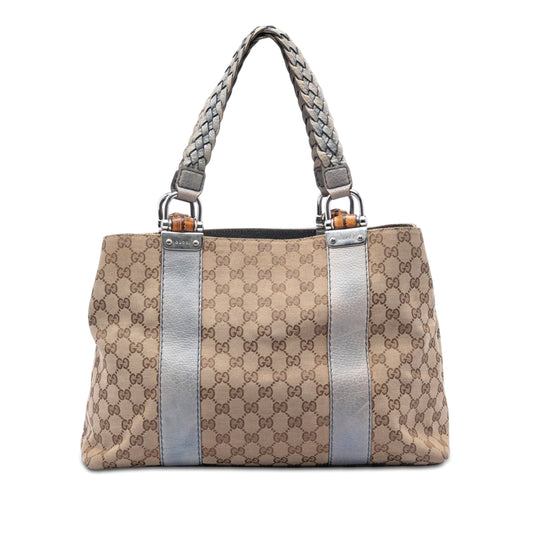 Gucci Medium GG Canvas Bamboo Libeccio Tote