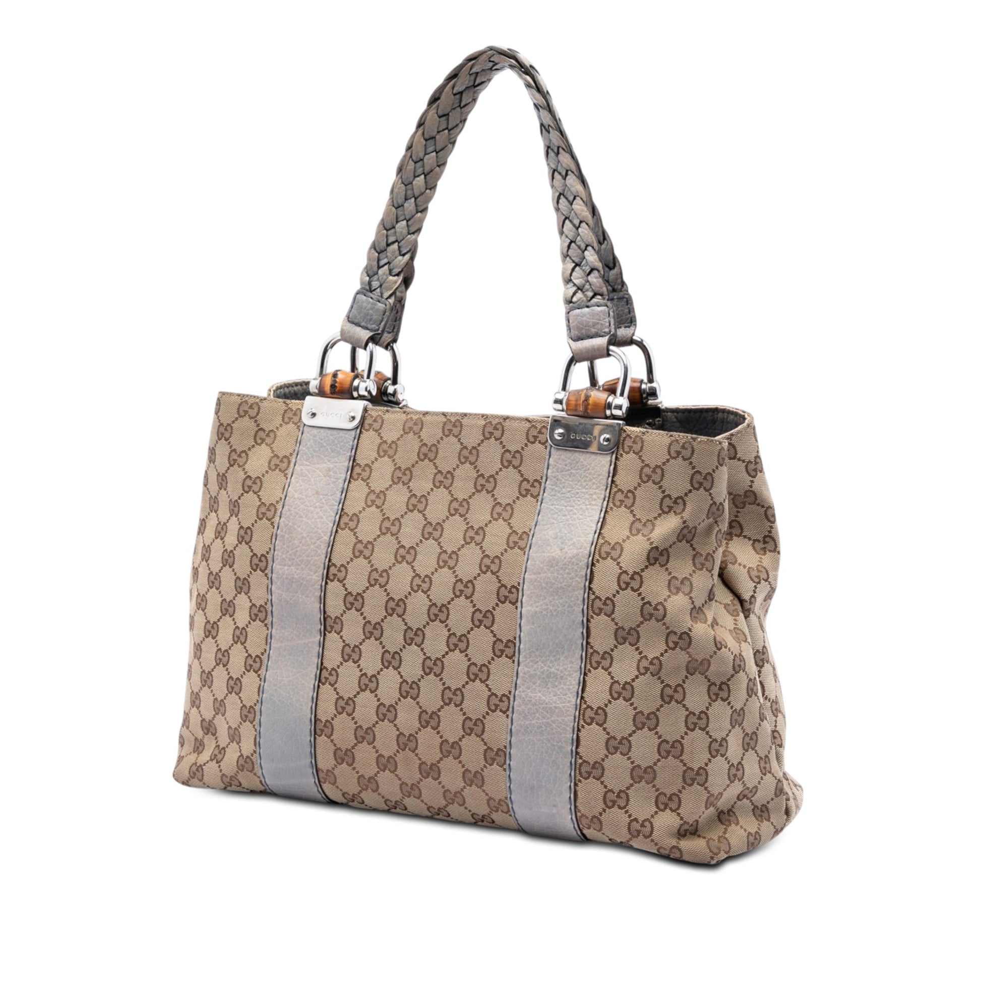 Gucci Medium GG Canvas Bamboo Libeccio Tote