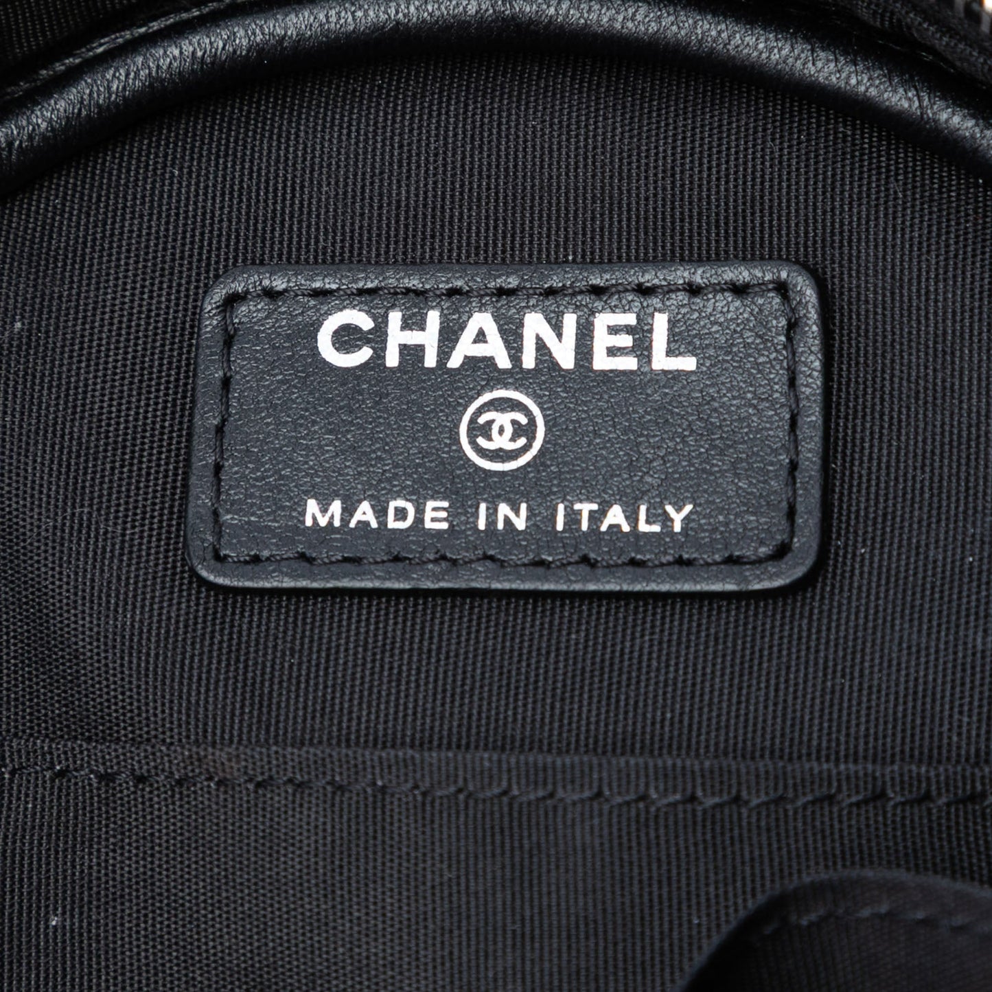 Chanel CC Calfskin Floral Round Clutch on Chain