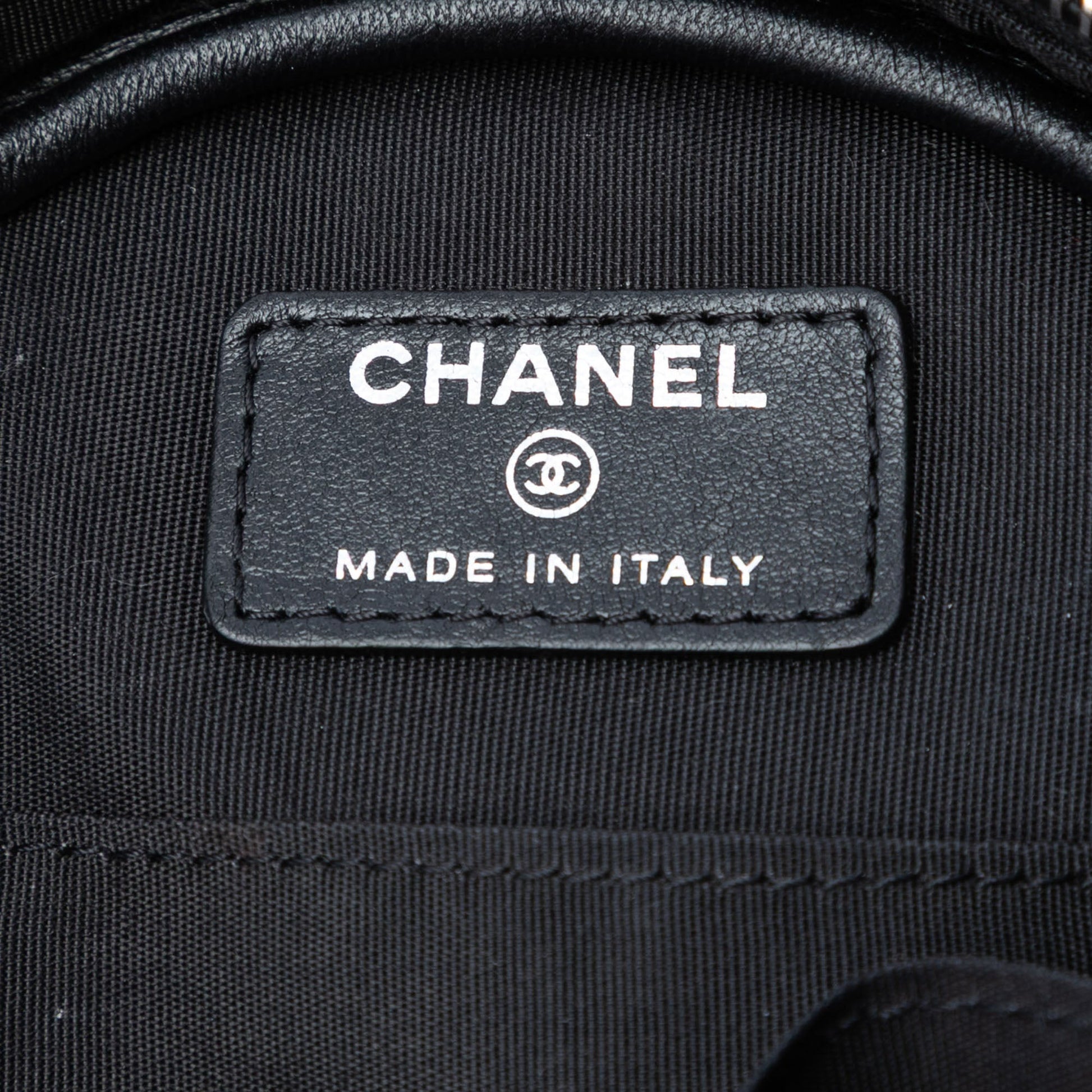 Chanel CC Calfskin Floral Round Clutch on Chain