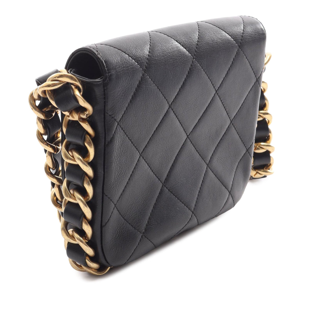 Chanel Small Quilted Calfskin Framing Chain Flap — Black