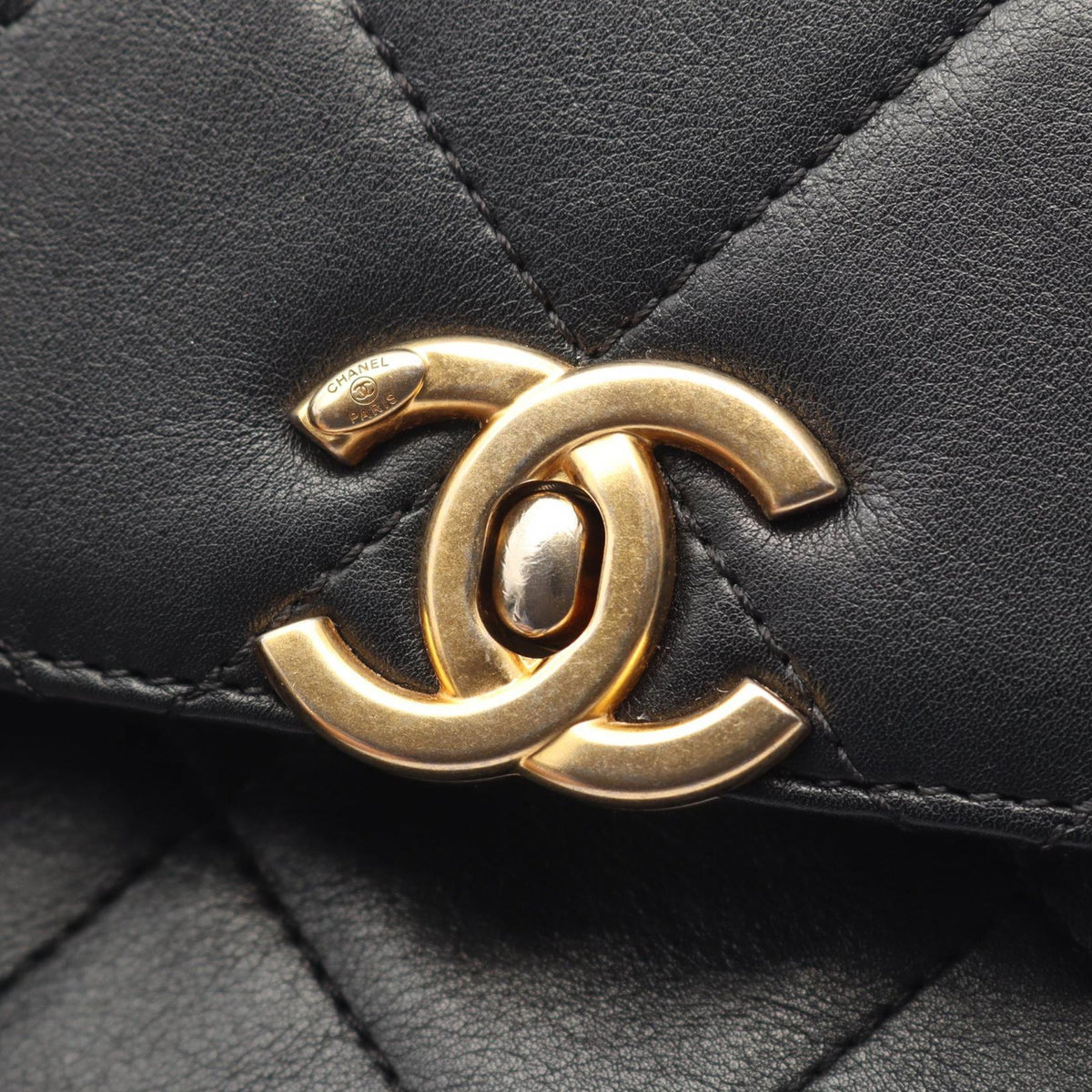 Chanel Small Quilted Calfskin Framing Chain Flap — Black