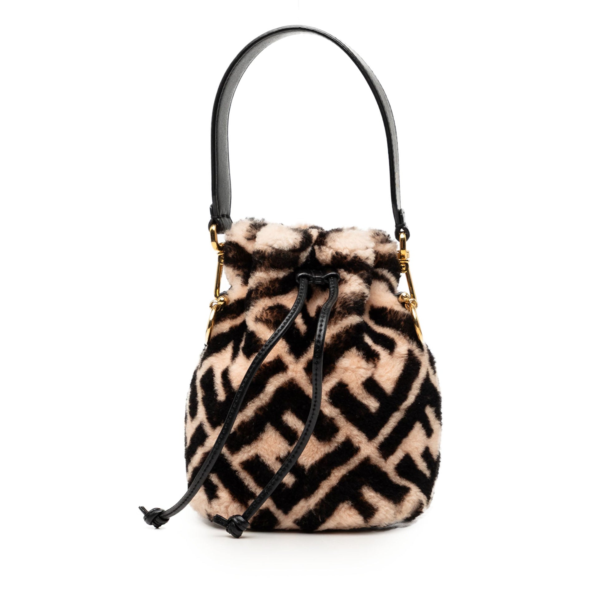 Fendi Mini Zucca Shearling Mon Tresor Bucket Bag