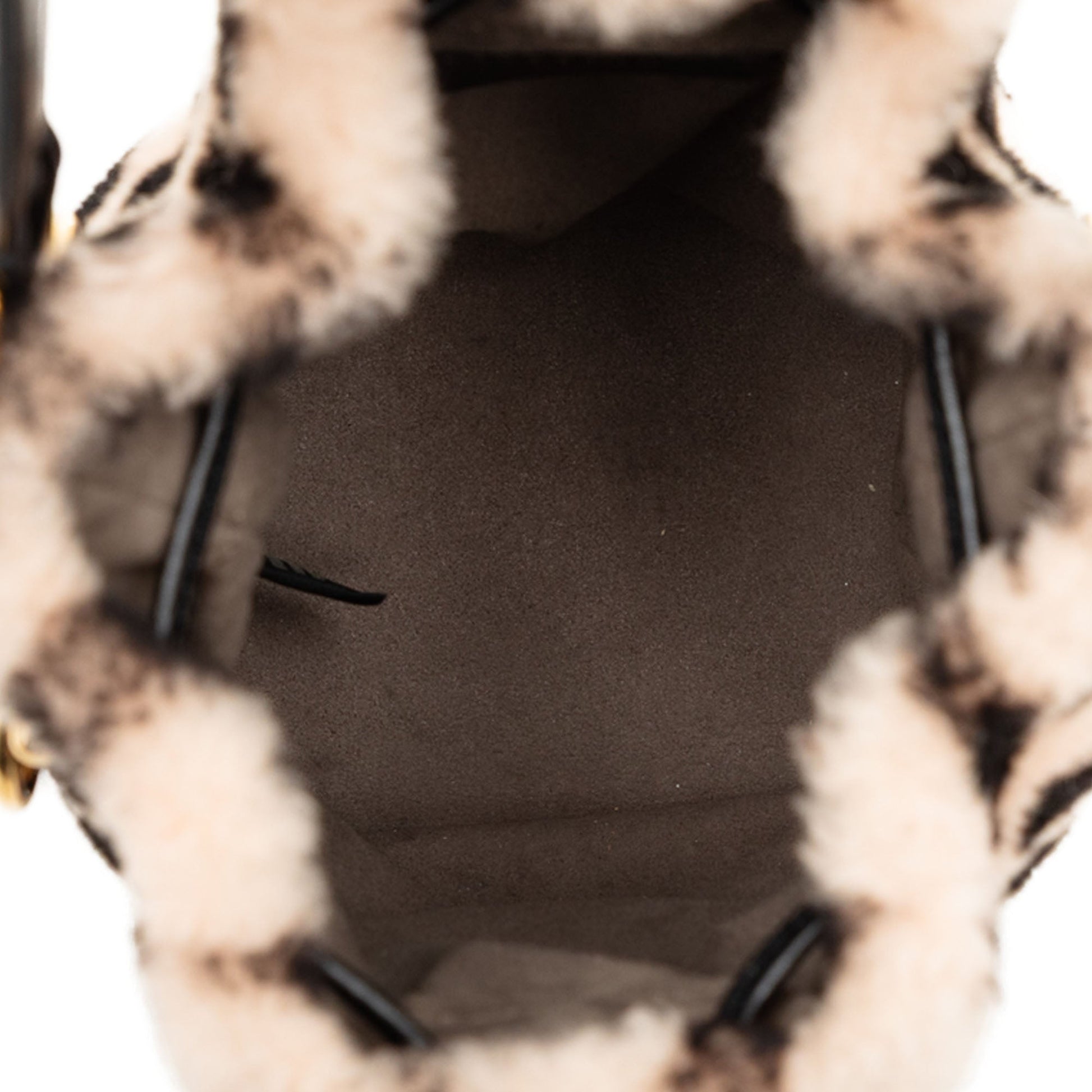 Fendi Mini Zucca Shearling Mon Tresor Bucket Bag