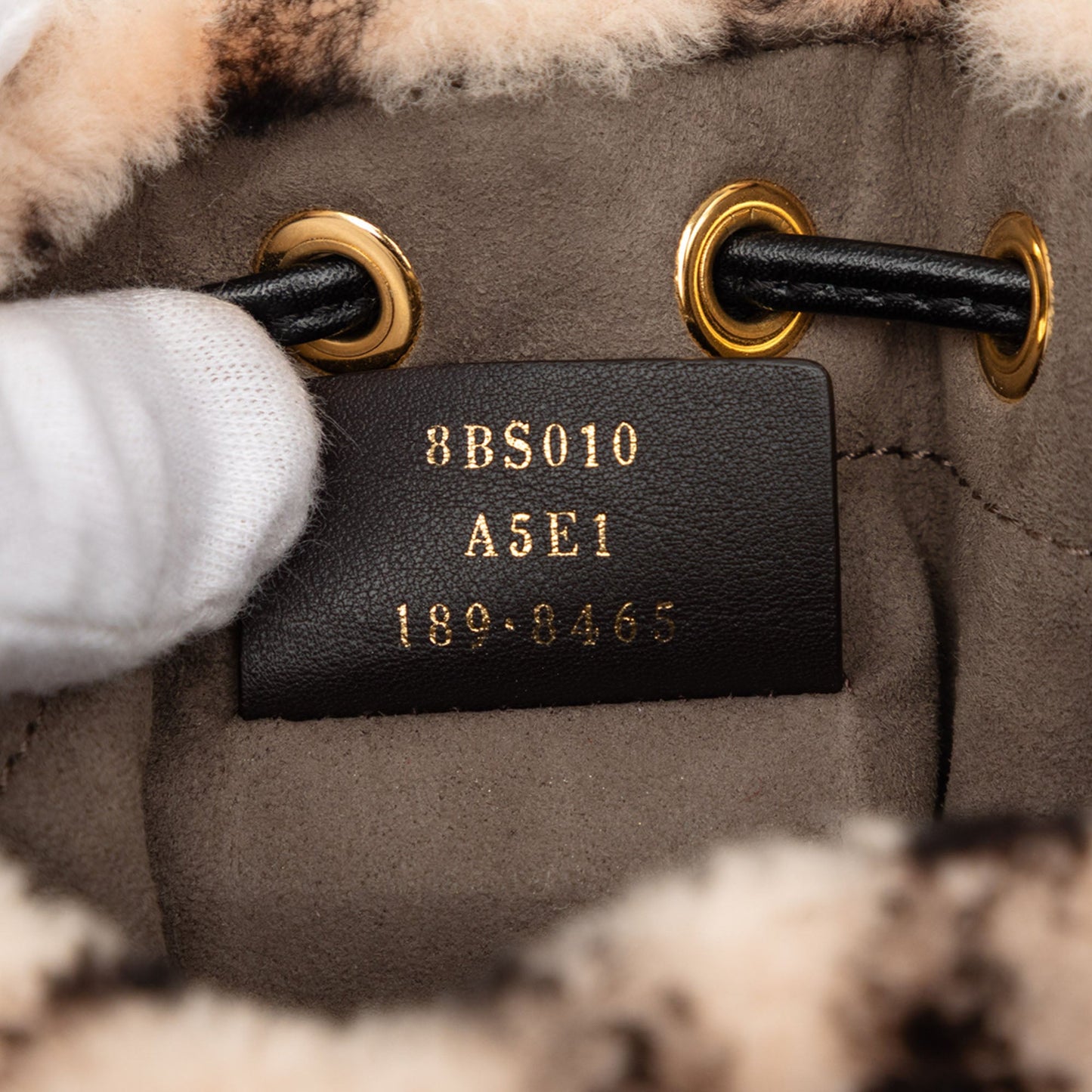 Fendi Mini Zucca Shearling Mon Tresor Bucket Bag