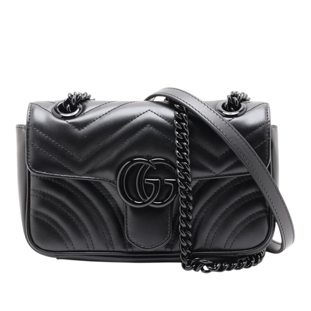 Gucci Small GG Marmont Matelasse Calfskin Monochrome Shoulder Bag
