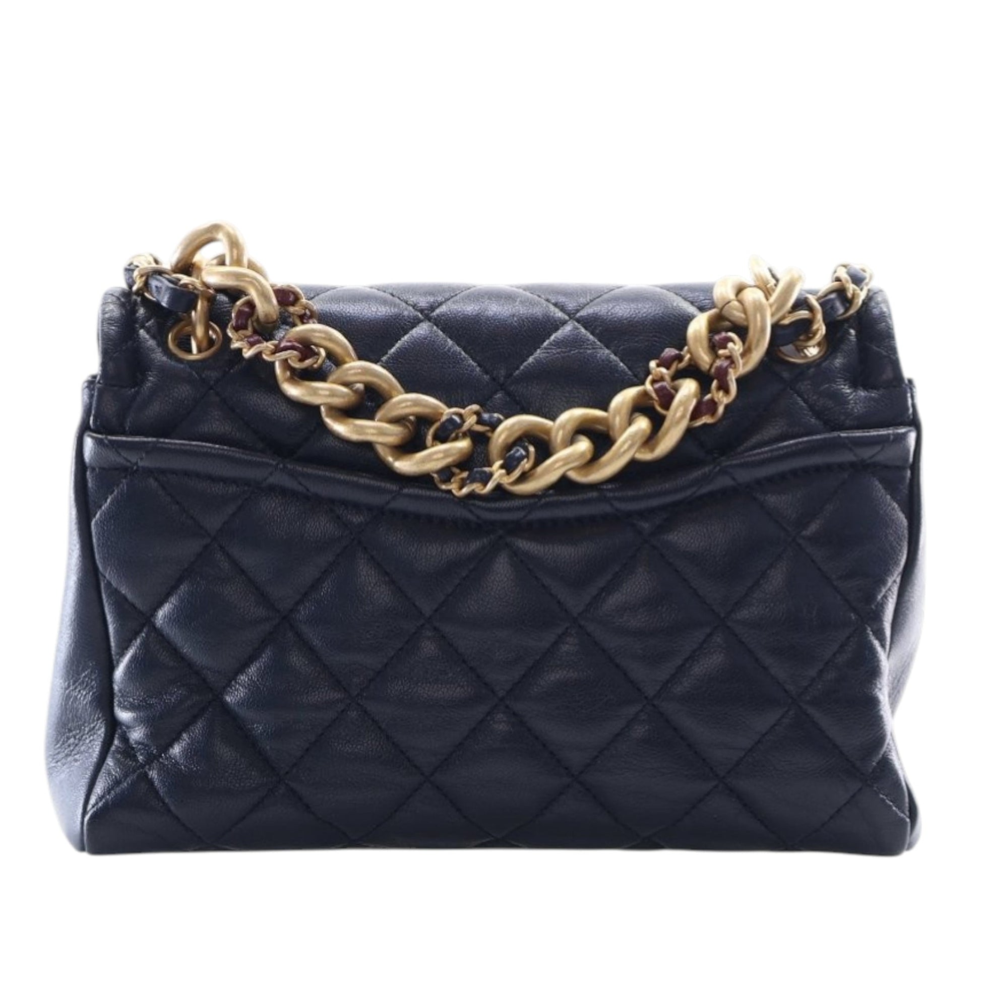 Chanel Small Quilted Crinkled Calfskin Chain Link Flap