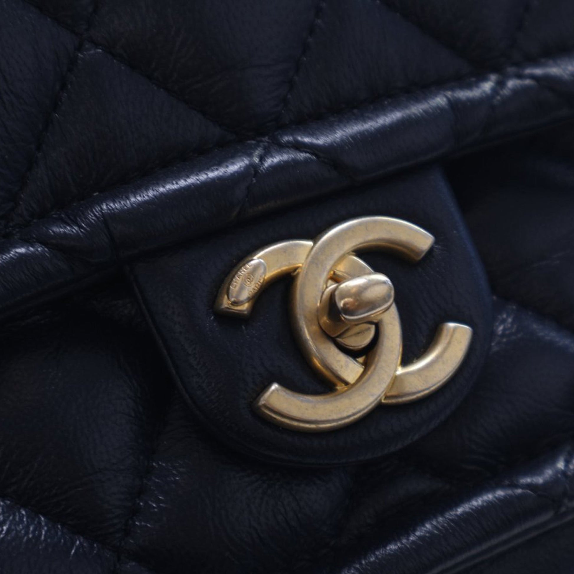 Chanel Small Quilted Crinkled Calfskin Chain Link Flap