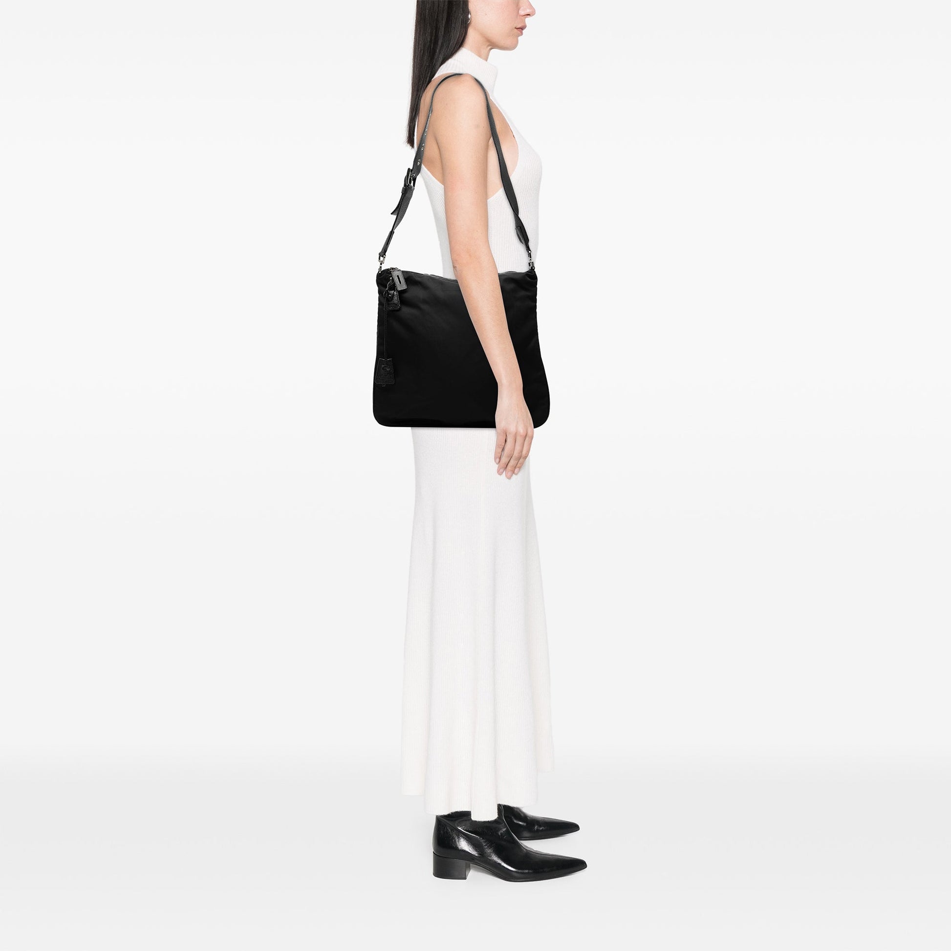 Prada Tessuto Zip Top Shoulder Bag