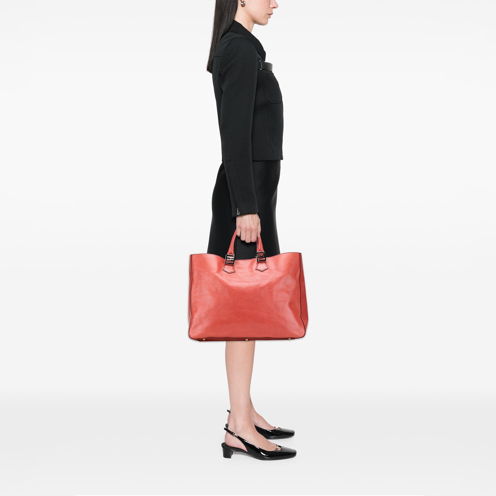 Fendi Large Leather Twins Tote