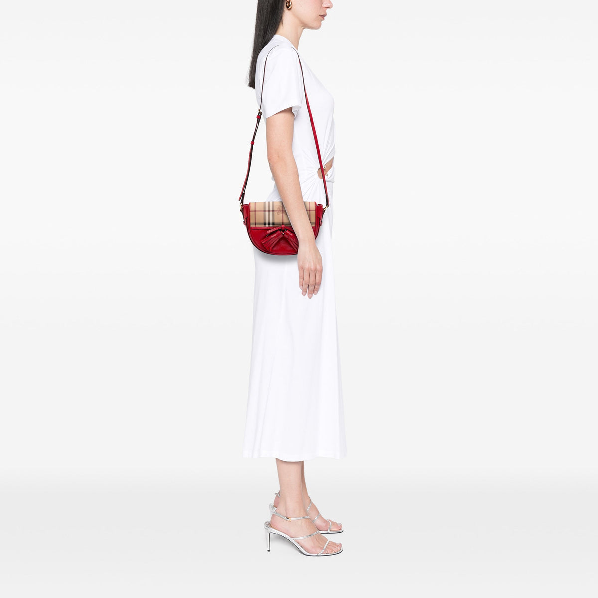 Burberry Patent and Haymarket Check Coated Canvas Maydown Crossbody