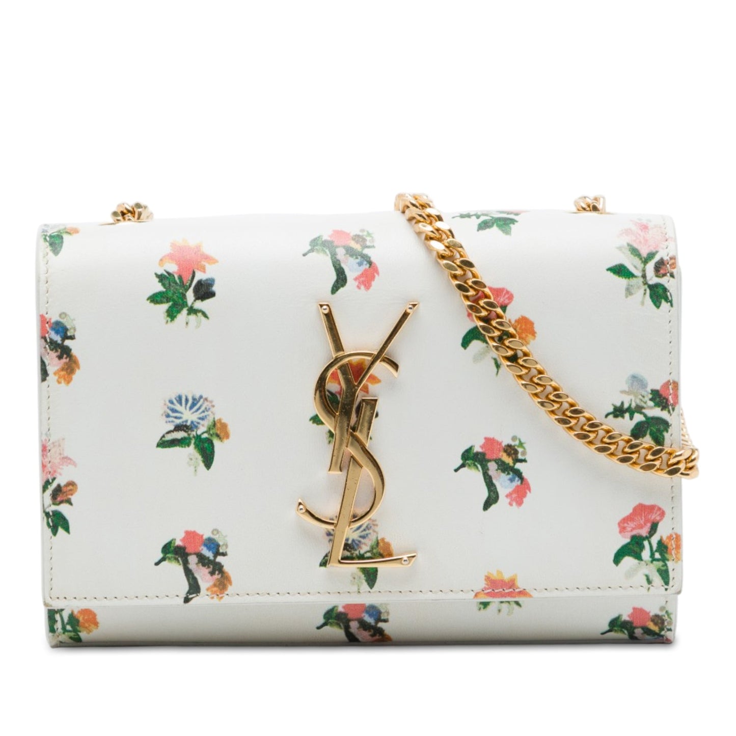 Saint Laurent Mini Smooth Calfskin Prairie Flower Printed Monogram Kate Crossbody