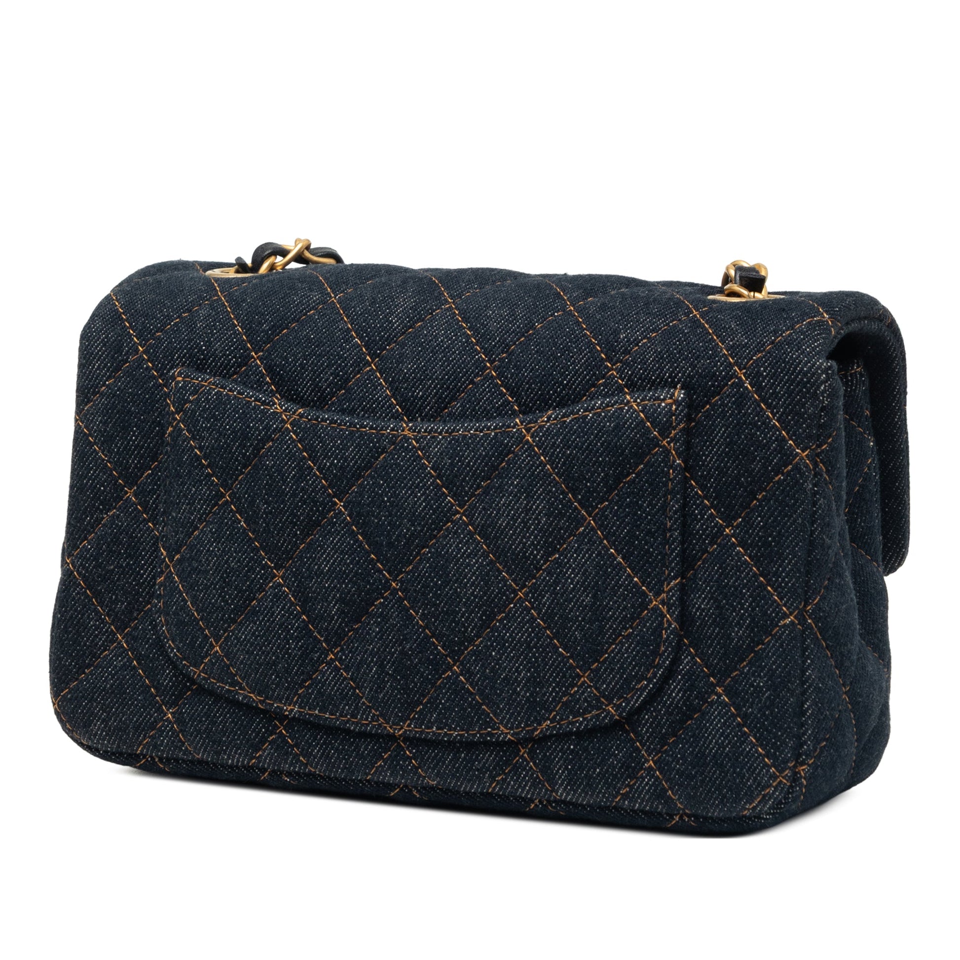 Chanel Mini Rectangular Quilted Denim Flap