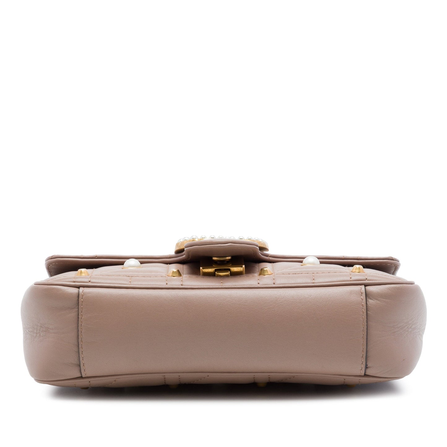 Gucci Small GG Marmont Pearl Studded Matelasse Calfskin Aria Shoulder Bag