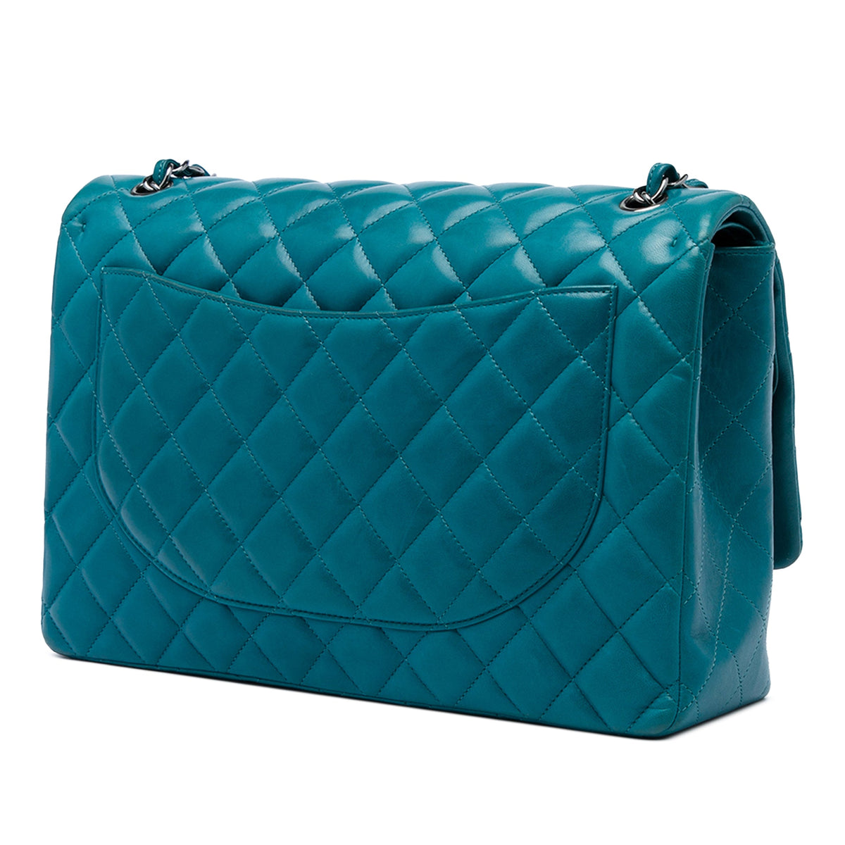 Chanel Maxi Classic Lambskin Double Flap — Blue