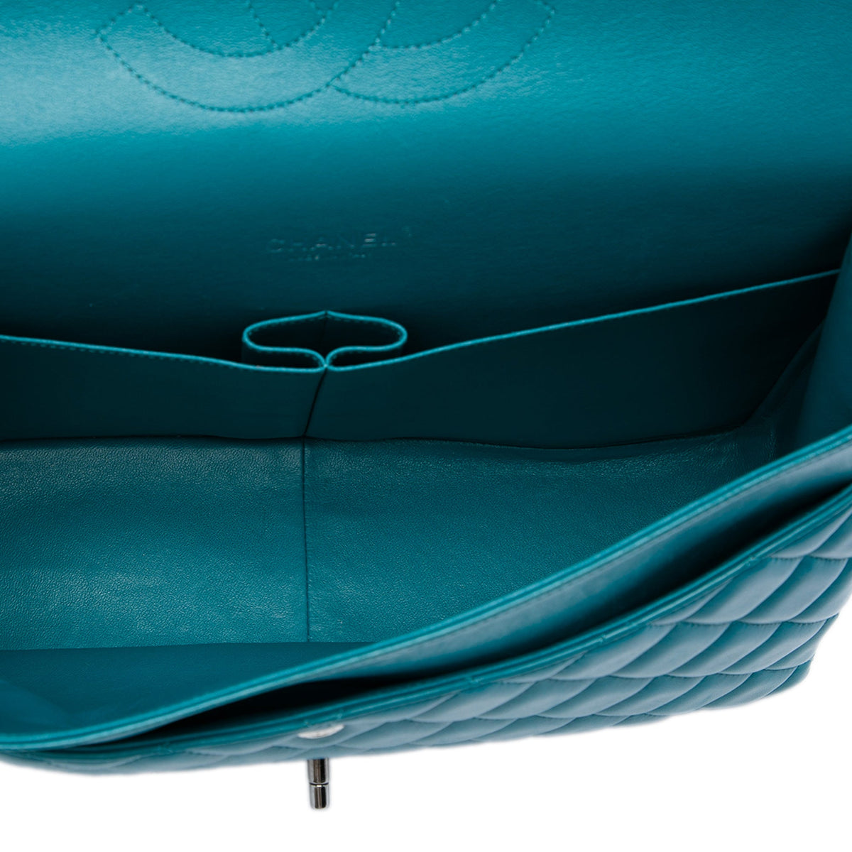 Chanel Maxi Classic Lambskin Double Flap — Blue
