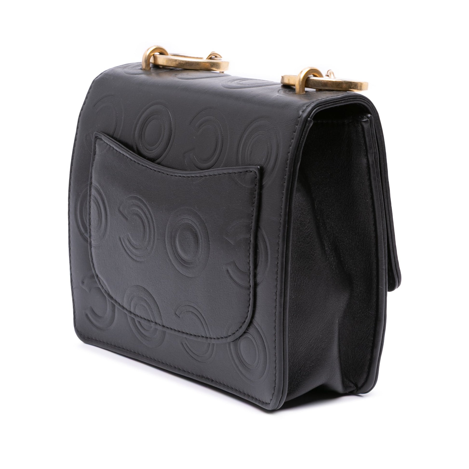 Chanel Mini Square Calfskin Coco Embossed Flap