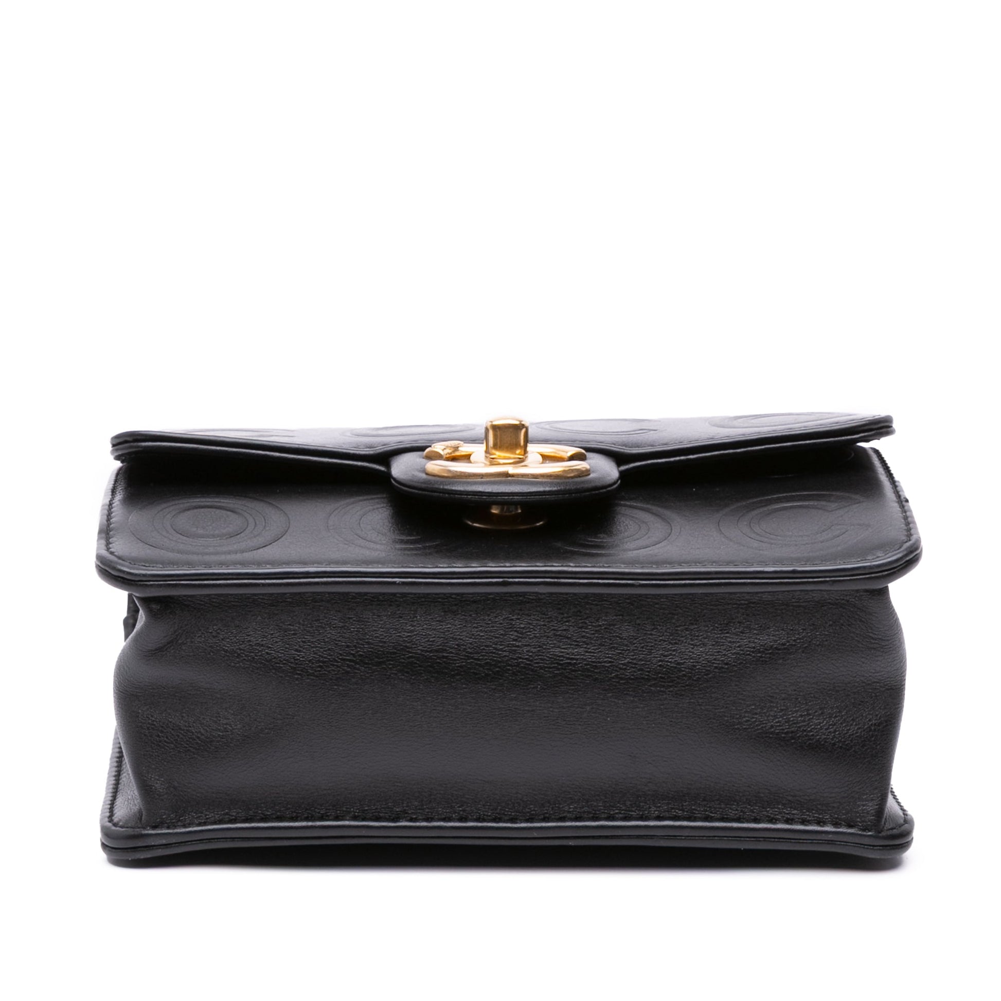 Chanel Mini Square Calfskin Coco Embossed Flap