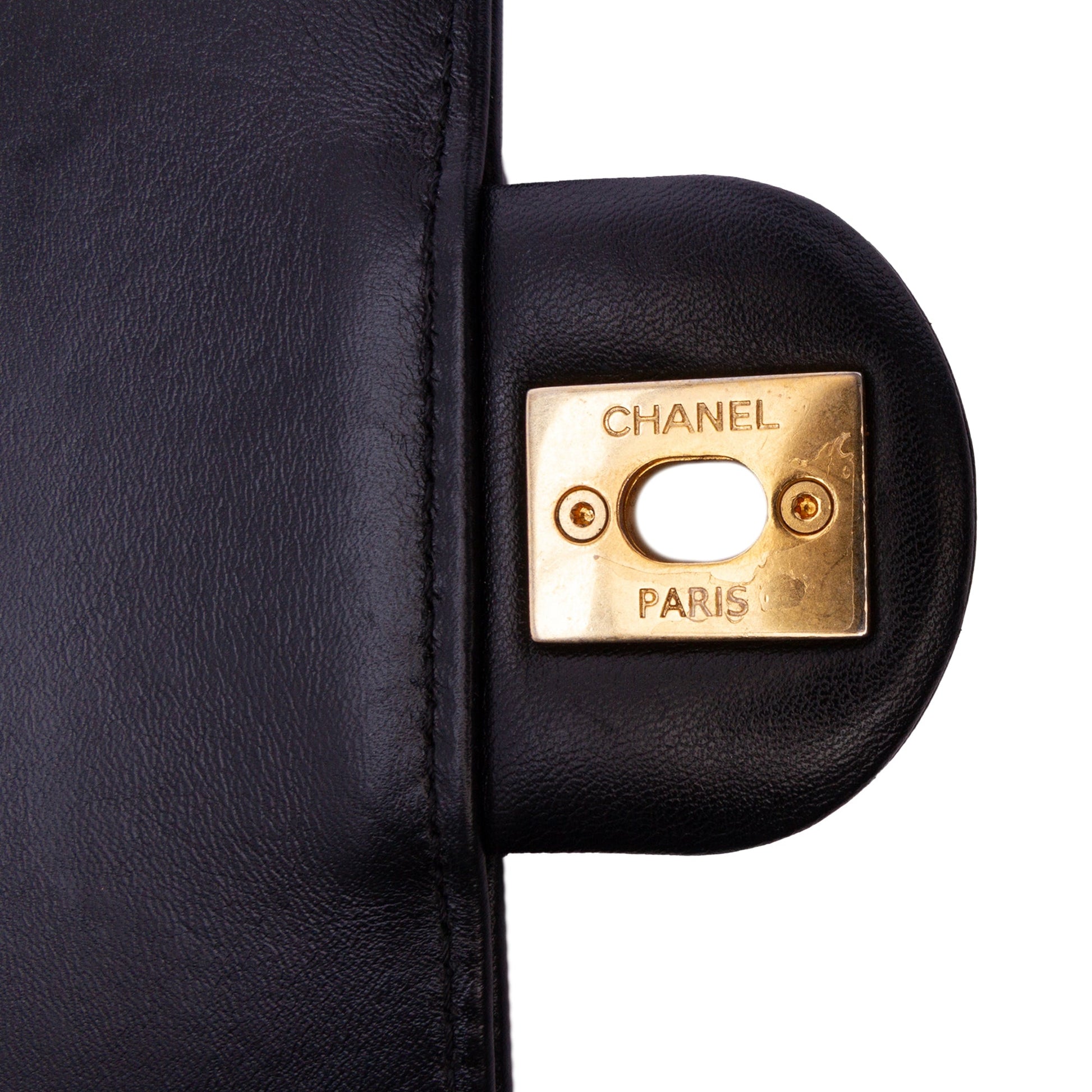 Chanel Mini Square Calfskin Coco Embossed Flap
