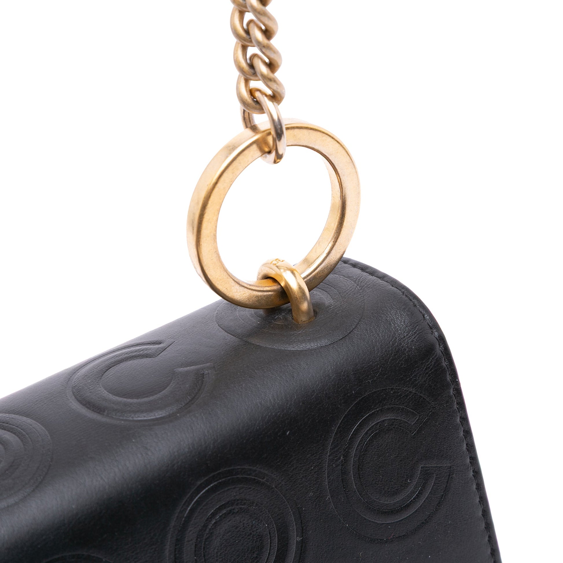 Chanel Mini Square Calfskin Coco Embossed Flap